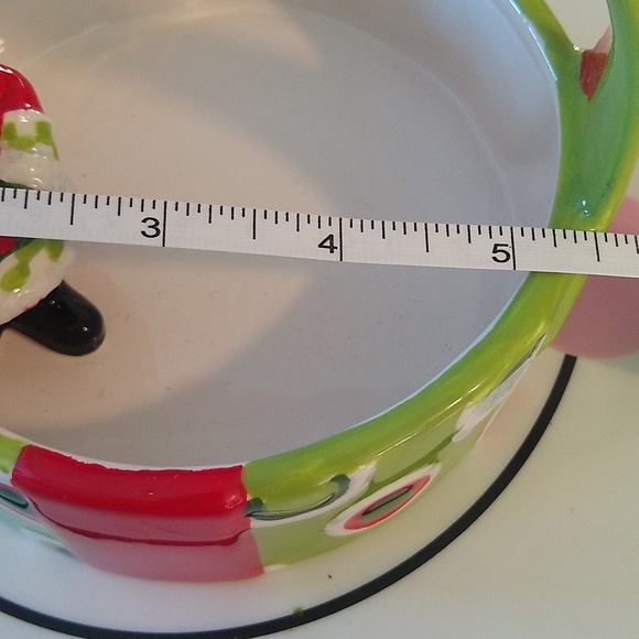 SANTA CANDY DISH FITZ & FLOYD CERAMIC 5 X 5 INCHES - Picture 5 of 10